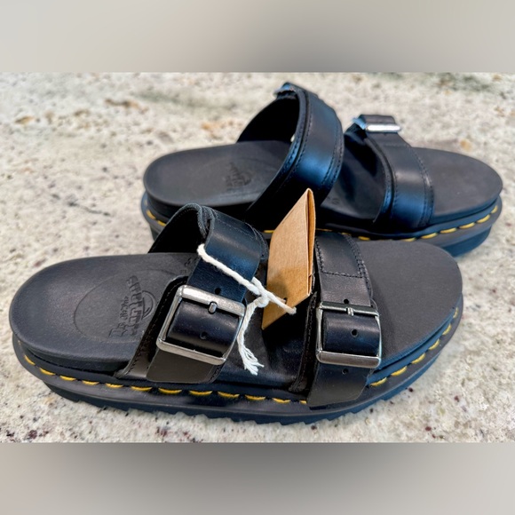 Dr. Martens Shoes - Dr. Martens Doc Marten Black Leather Buckle Sandals “NWT”